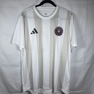 Adidas Inter Miami CF Messi 10 Soccer Jersey White Grey Stripe JW4332 Men's M